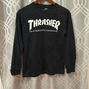 THRASHER Skateboard Magazine Long Sleeve T-Shirt men’s Small Black